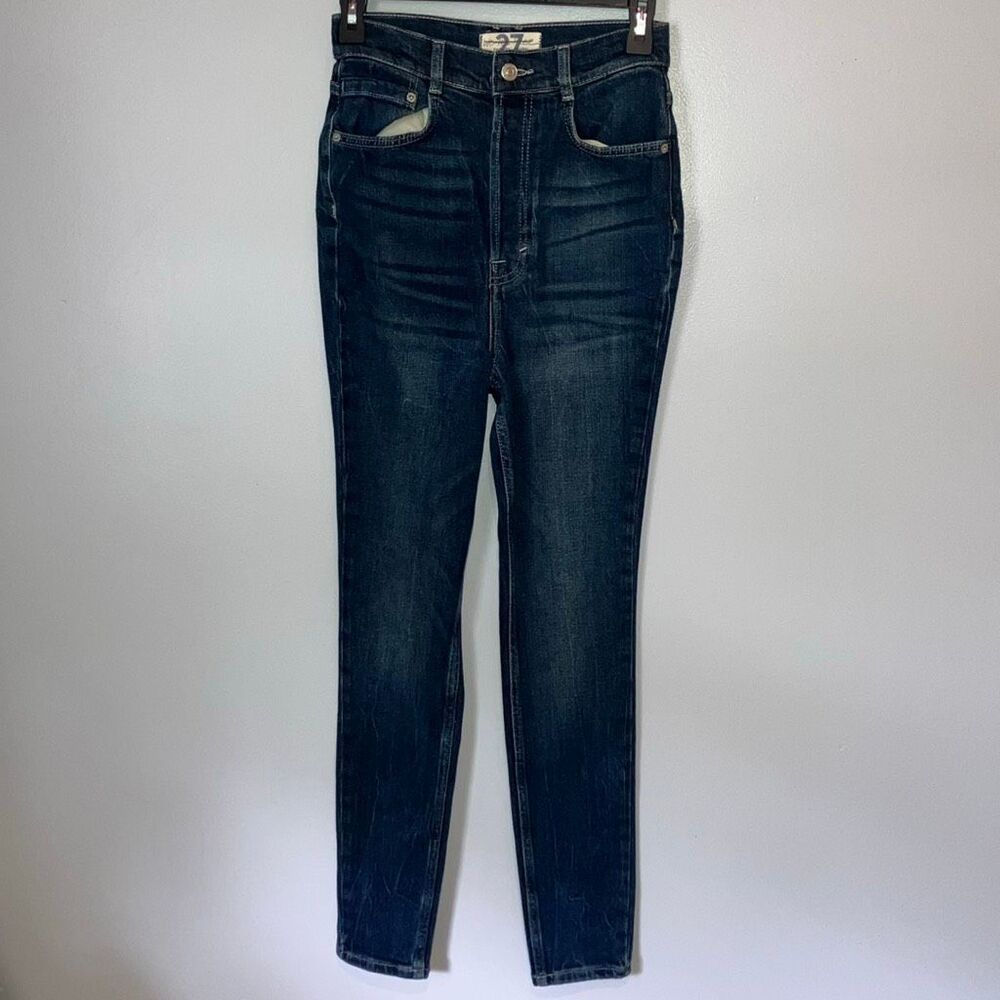 Free People We The Free Dark Wash Skinny Jeans Non Ripped Size 27 #785